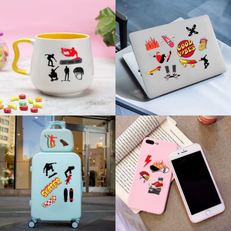 Tatuajes temporales 96 uds. impermeables para niños – temática skate