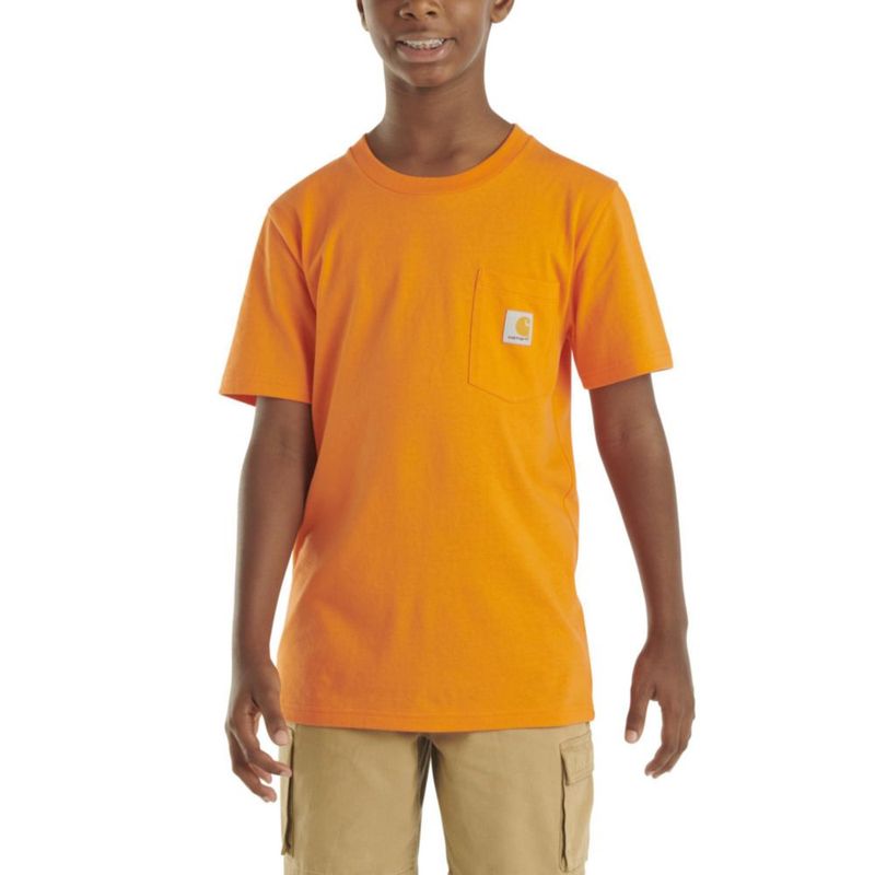 Camiseta Carhartt para niños de 3 años naranja brillante con bolsillo