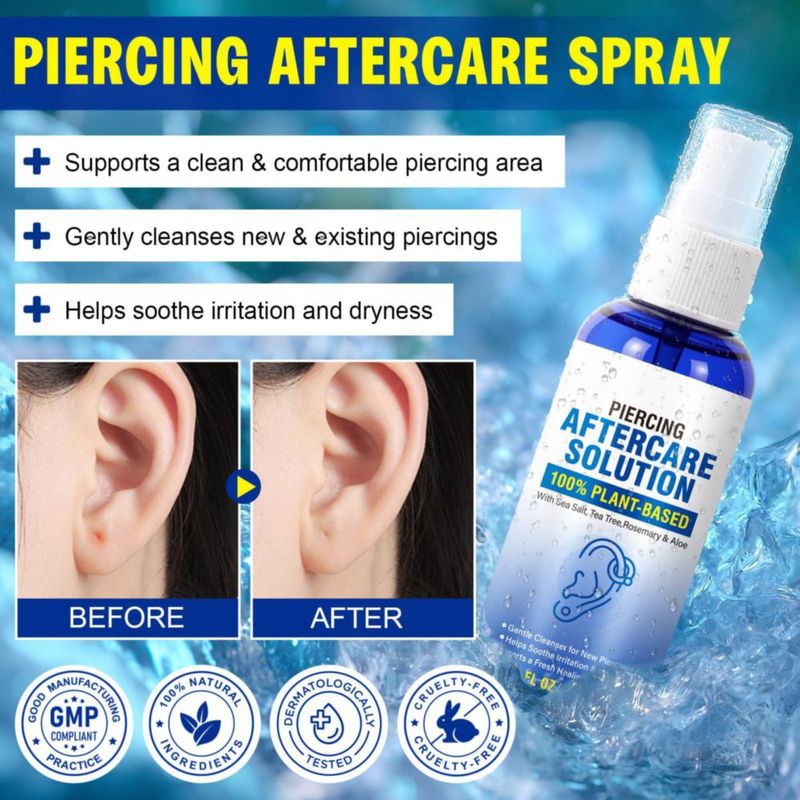 Spray de cuidado posterior para piercings Nyloriaine 60 ml a base de plantas