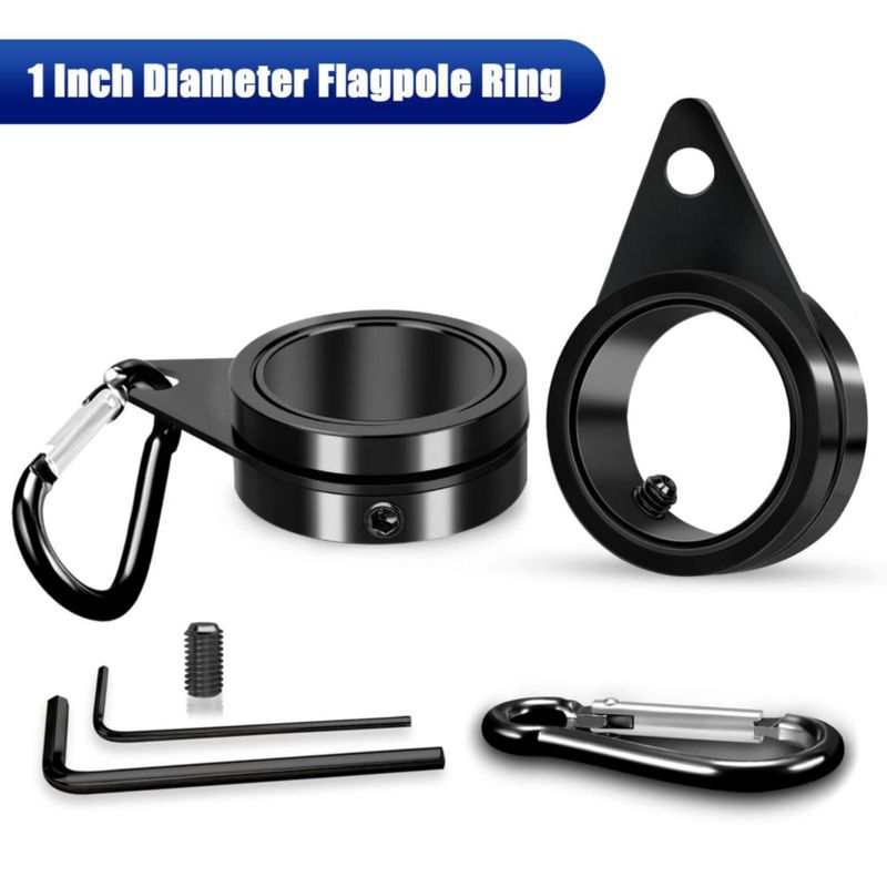 Anillos para Asta de Bandera REERON 25 cm 360° Antienrollamiento con Mosquetones