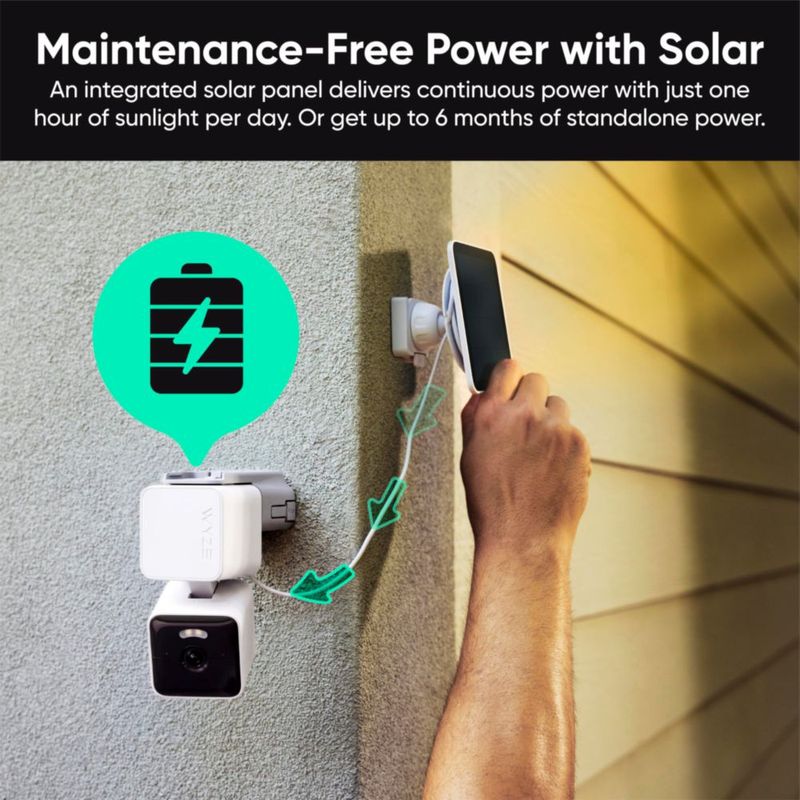Cámara Solar WYZE Inalámbrica 2K Pack de 4 para Exterior