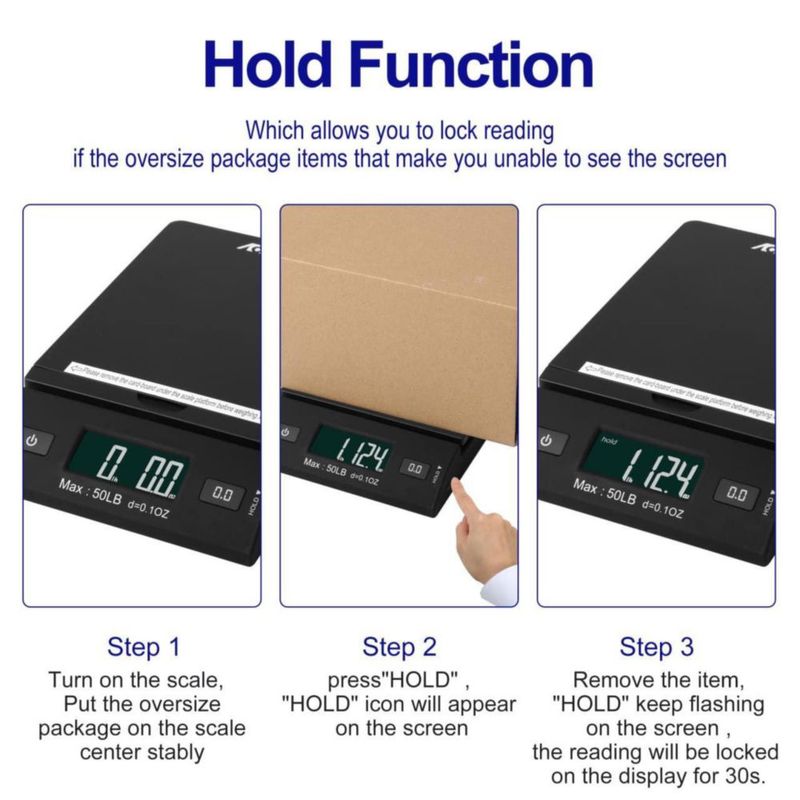 Balanza digital de correo ACCUTECK 23 kg negra