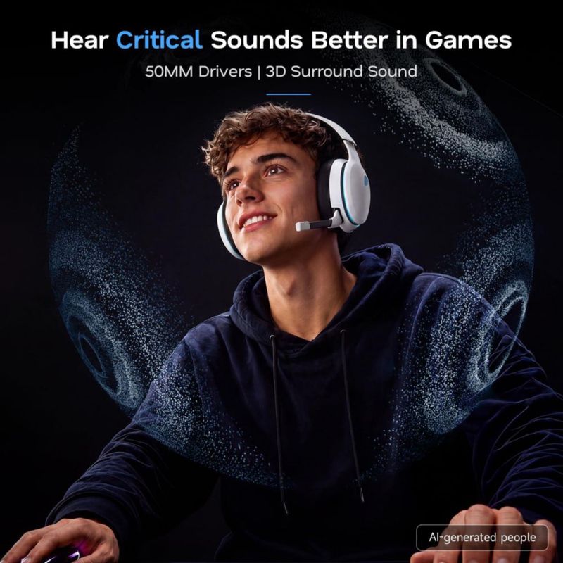 Auriculares AOC inalámbricos para gaming 45 h blanco