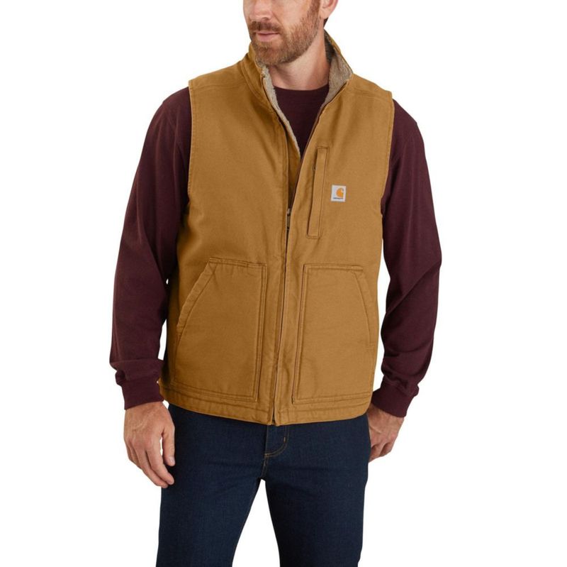 Chaleco Carhartt talla S color Carhartt Brown con forro de sherpa