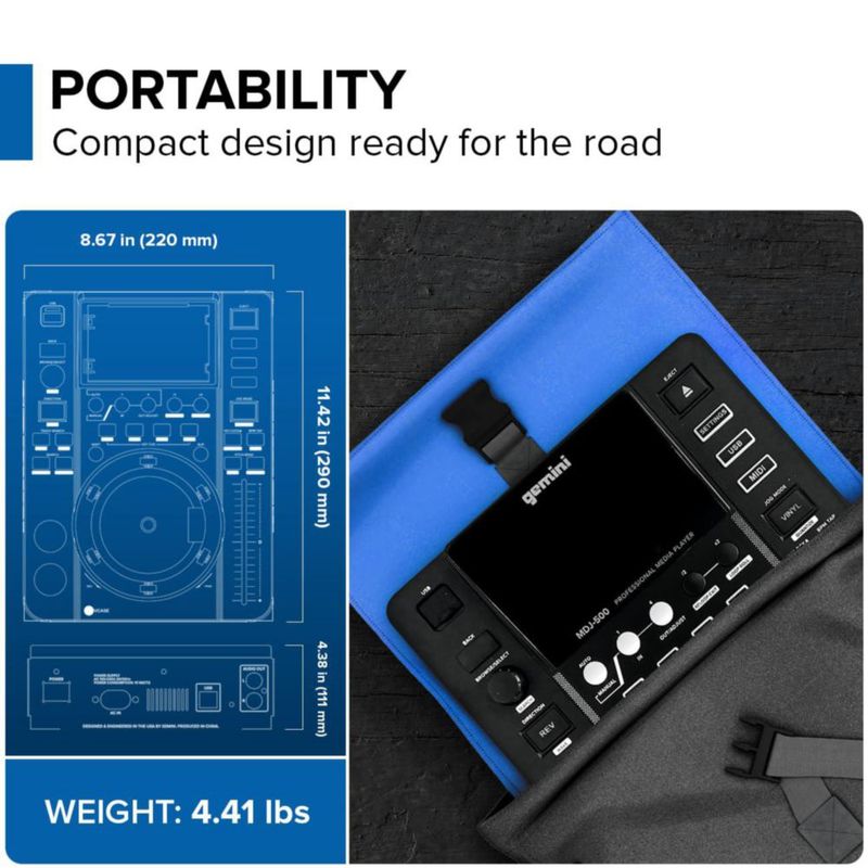 Reproductor multimedia DJ Gemini MDJ-500 USB y MIDI