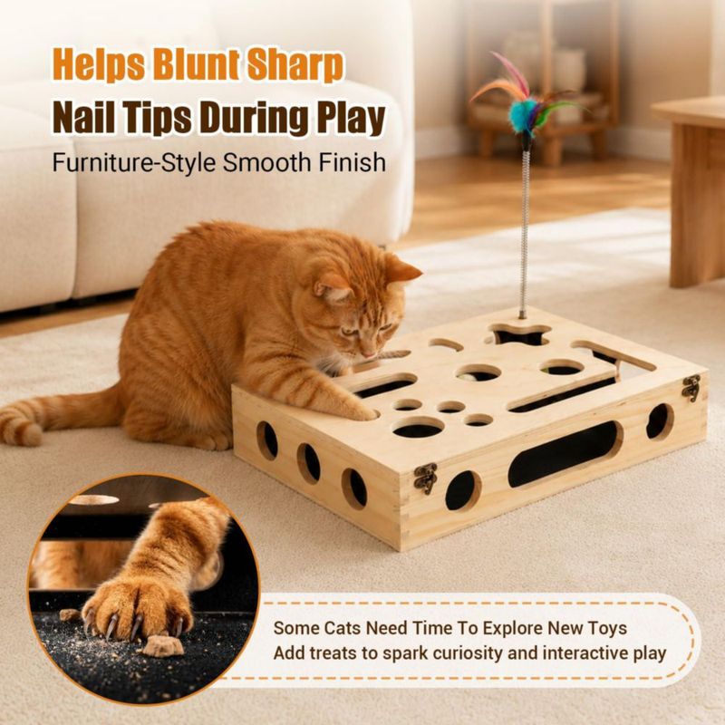 Caja de Rascado Interactiva de Madera UOPON