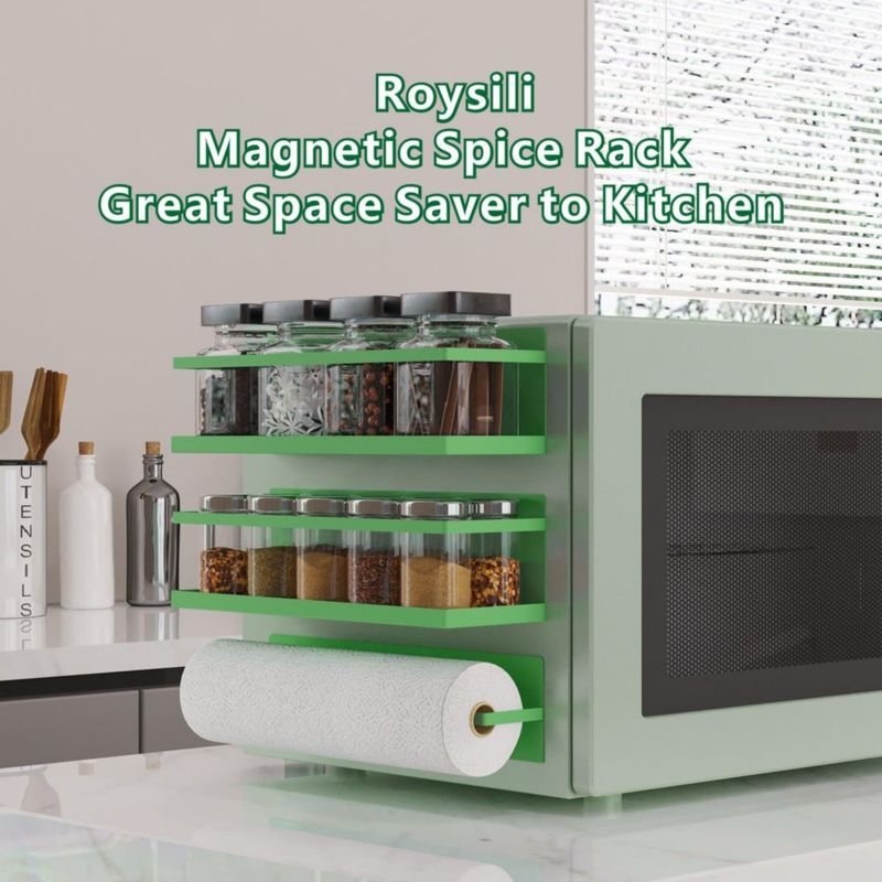 Organizador magnético de especias Roysili 4 unidades verde para nevera
