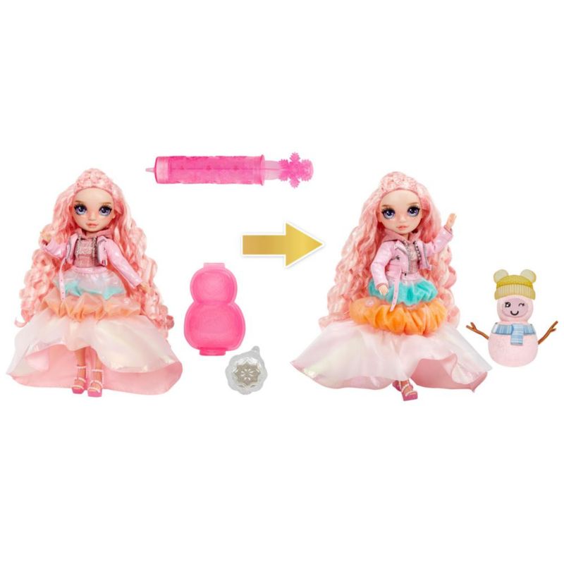 Muñeca moderna Rainbow High Winter Wonderland Bella de 28 cm con nieve