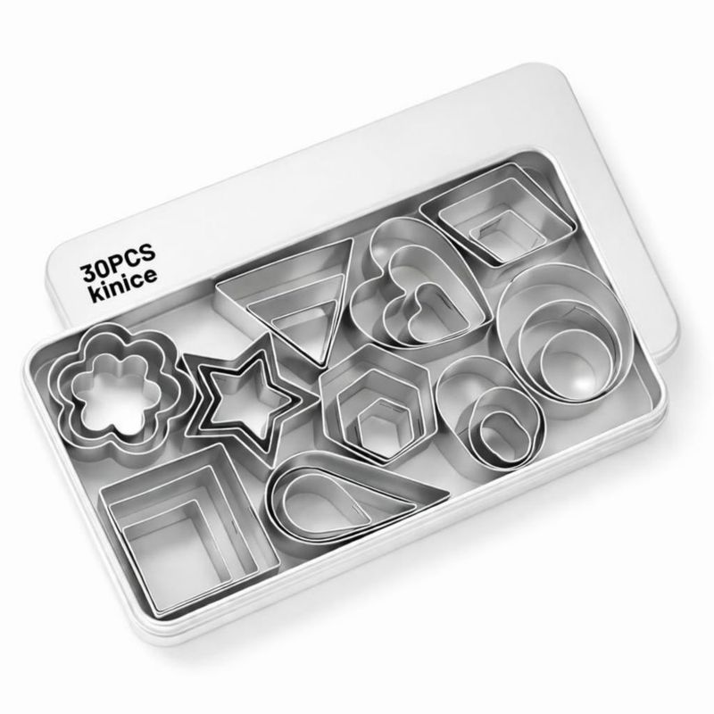 Juego de cortadores de galletas mini kinice de acero inoxidable 30 piezas