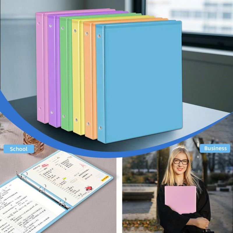 Carpeta de 3 anillas LIMANLIRY 25 cm pack de 6 colores surtidos