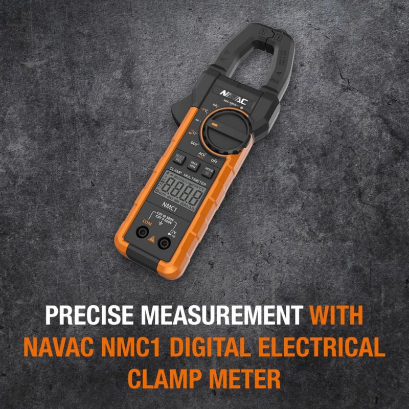 Pinza Amperimétrica Digital NAVAC NMC1 con Pantalla Retroiluminada