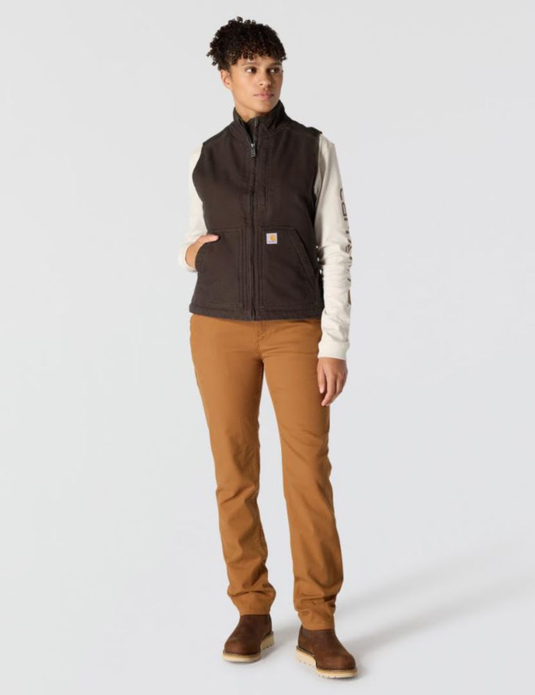 Chaleco Carhartt para mujer talla mediana color marrón oscuro algodón