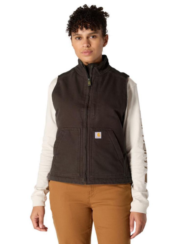 Chaleco Carhartt para mujer talla mediana color marrón oscuro algodón