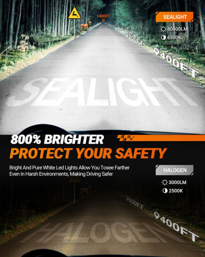 Bombillas de niebla SEALIGHT 9005/9006 6500K pack de 4