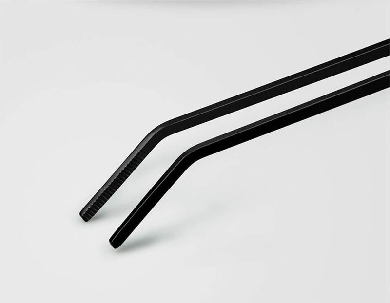 Pinzas EvaGO 38 cm Curvas de Acero Inoxidable Negro