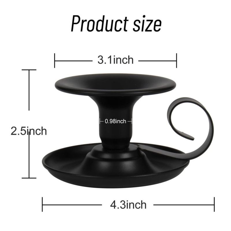 Portavelas HOMEAN 2 pzas Negro Retro de Hierro Decorativo