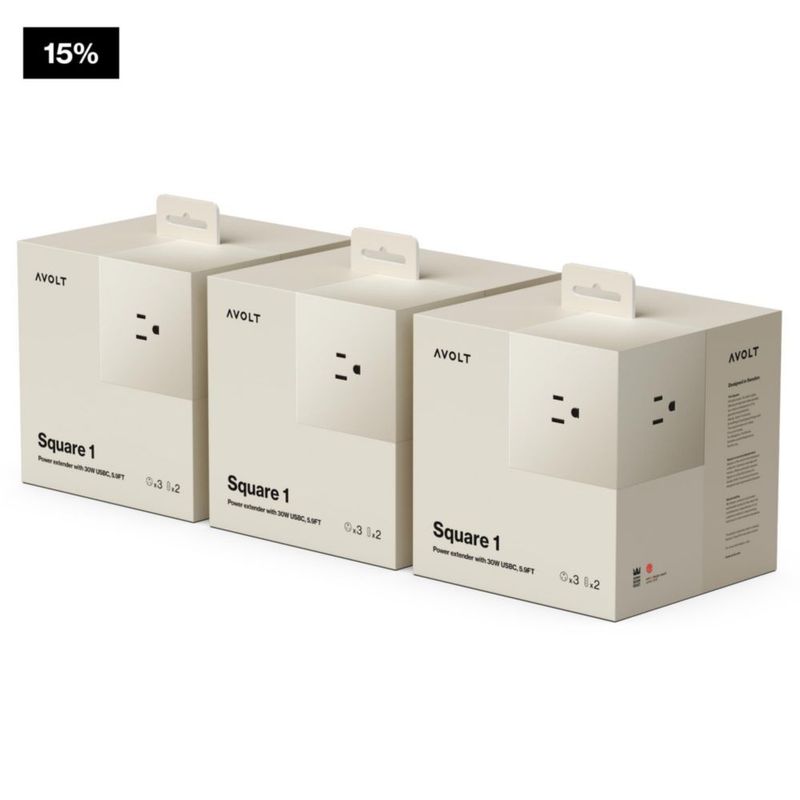 Regleta Avolt 1 Nomad Sand 18 m 3 enchufes 2 USB‑C