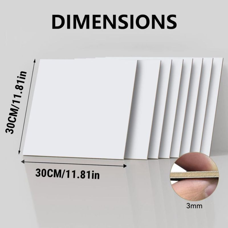 Láminas de Contrachapado Creatorally 30 x 30 x 03 cm Pack de 8 unidades (Blanco)