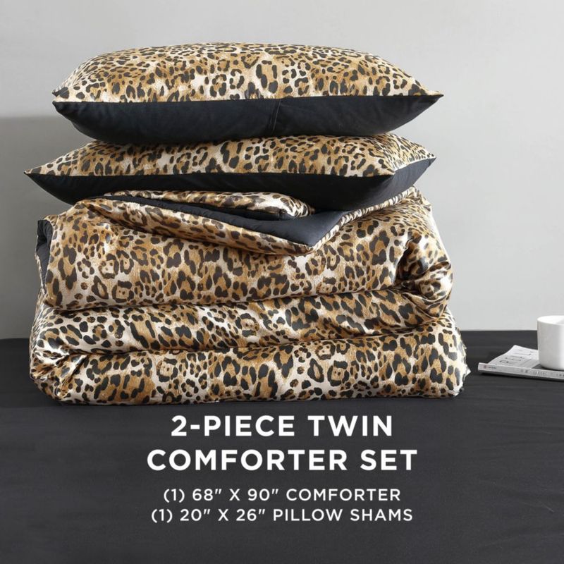 Juego de edredón Juicy Couture Twin/Twin XL con estampado de leopardo