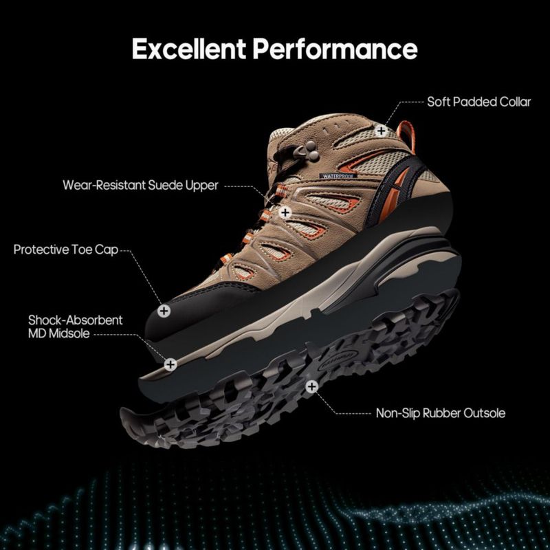 Bota NORTIV 8 para mujer impermeable de senderismo 254 cm color marrón