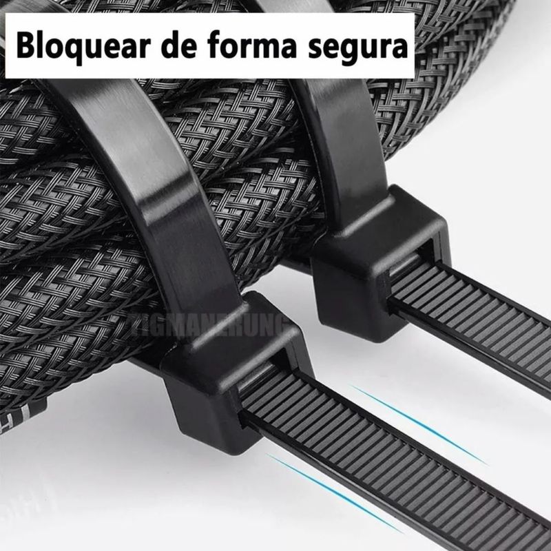 Set Cincho Plástico, Incluye 3 Tamaños,15,20,30cm,18lb, 600 Pzs Blanco y Negro