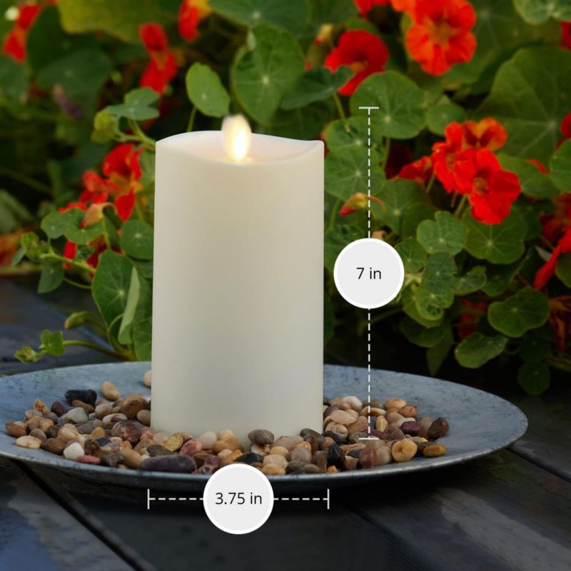 Vela LED Luminara 95 cm Marfil con Borde Fundido para Exteriores