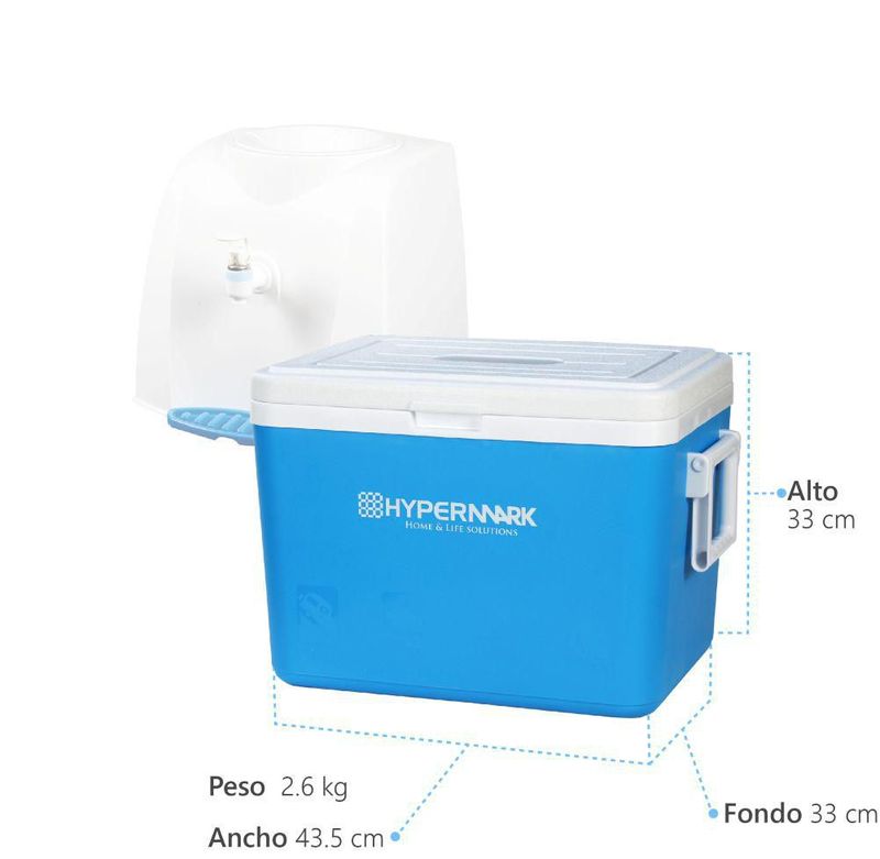 Juego Hielera 27 L y Porta Garrafón de Agua Hypermark