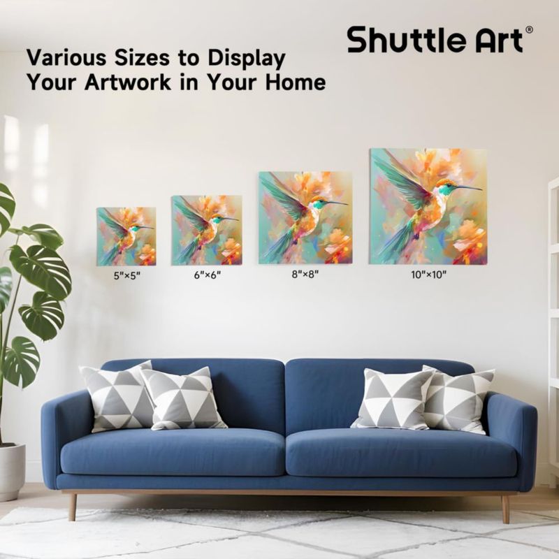 Set de 52 paneles de lienzo de algodón preimprimidos de varios tamaños – Shuttle Art