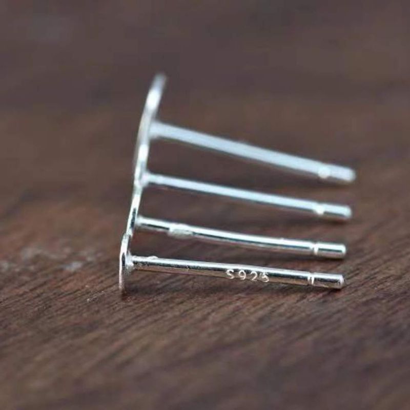 Postes para pendientes Moonear 925 plata 6 mm (25 pares)