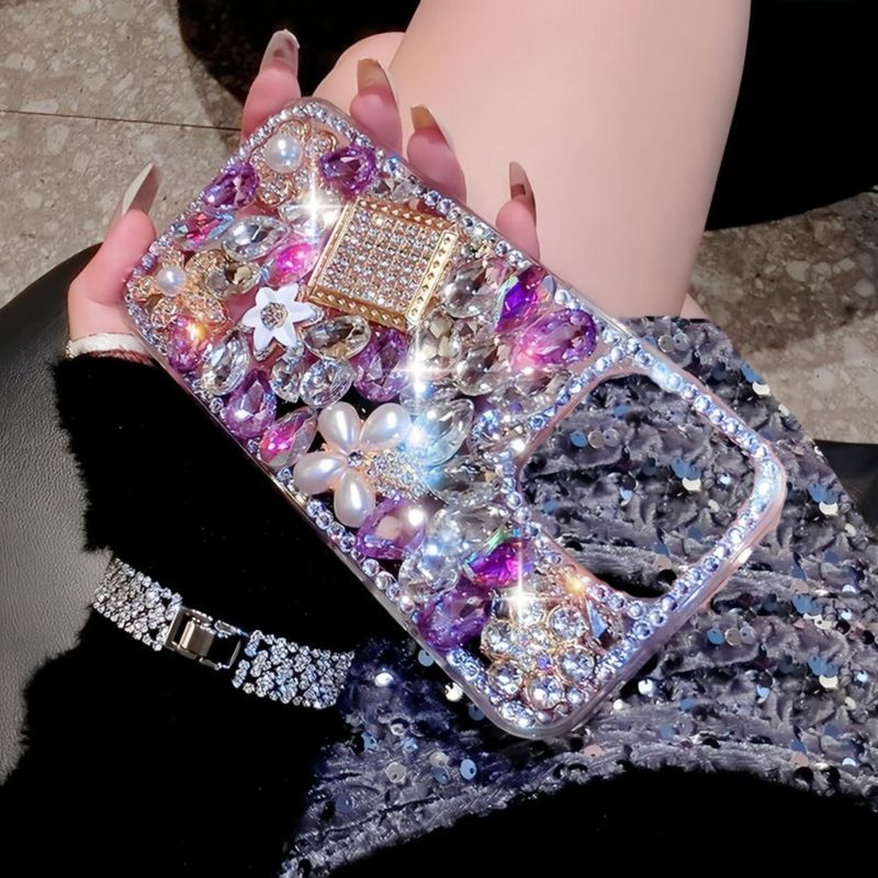 Funda MOSEZA iPhone 16 Brillo Glitter con Strass y Diamantes