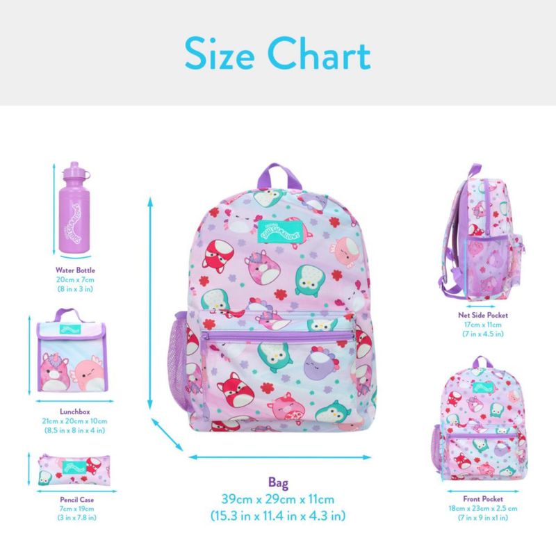 Mochila Set Escolar de 4 Piezas Squishmallows Unicornio