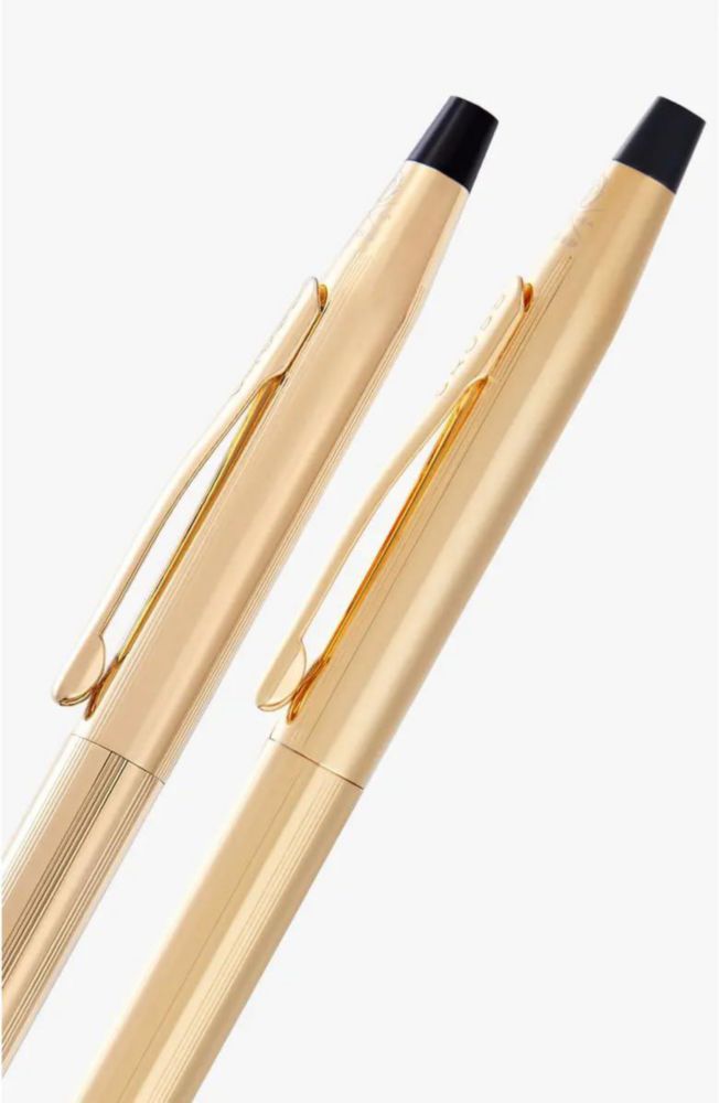 Set de Plumas Cross chapado en oro de 23 kt con bolígrafo de 07 mm