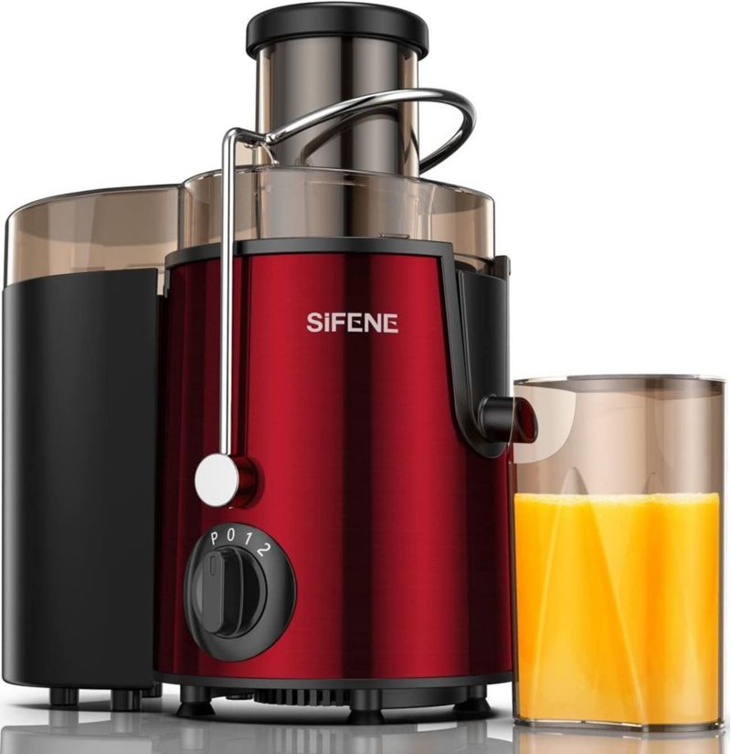 Exprimidor centrífugo compacto SIFENE 800W conducto de 3" rojo
