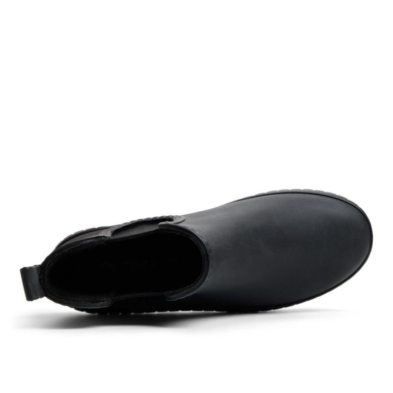 Bota de lluvia impermeable Sperry 6.5 negra estilo Chelsea
