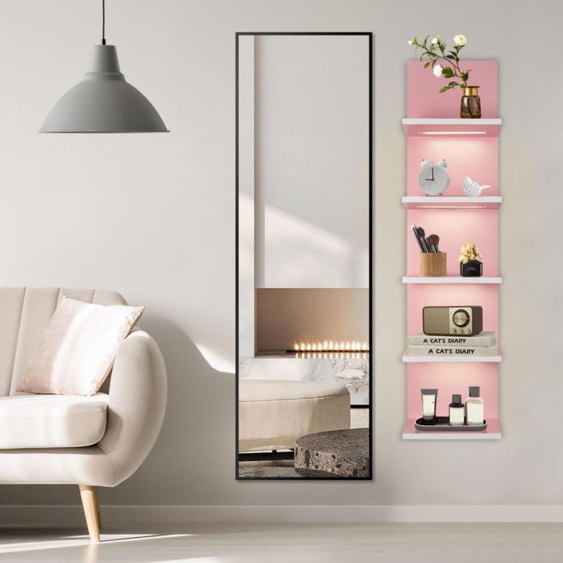 Estantería AskTag de 5 Niveles 91 cm Rosa con Iluminación LED – Nueva