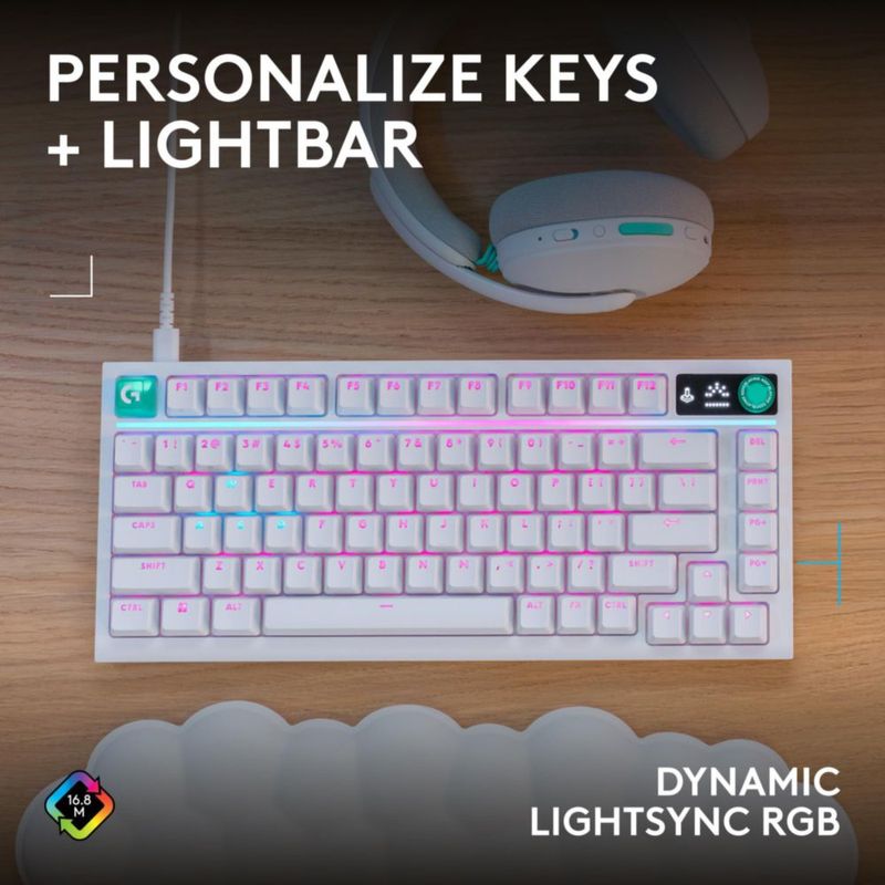 Teclado Logitech G 75% con Interruptores Táctiles - Blanco
