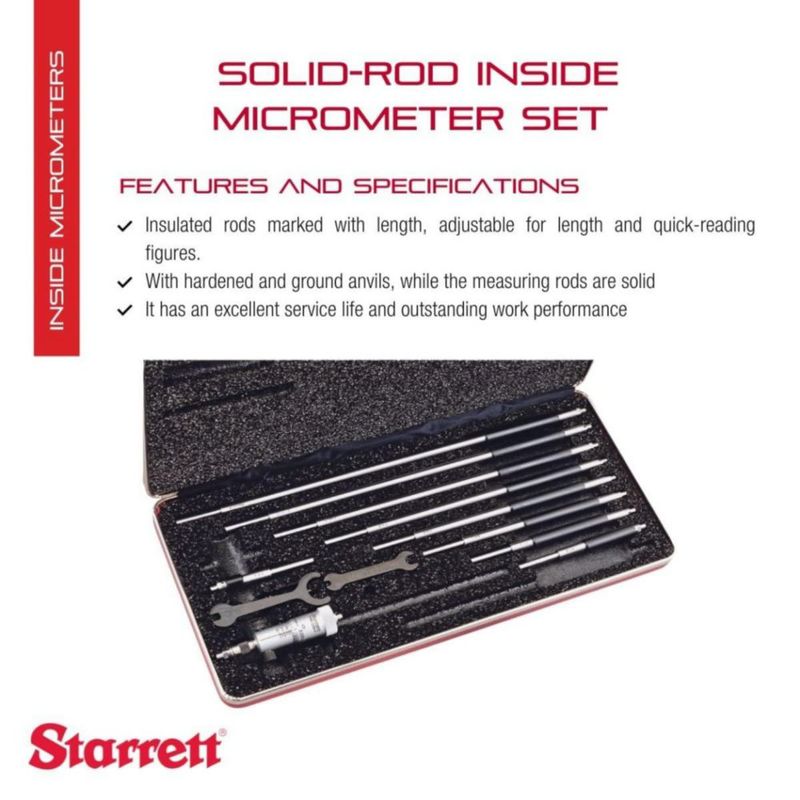 Micrómetro Starrett 30‑305 cm Graduación 0001 ″