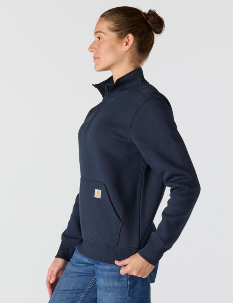 Sudadera Carhartt Clarksburg con Cremallera Parcial Azul Marino Talla XL