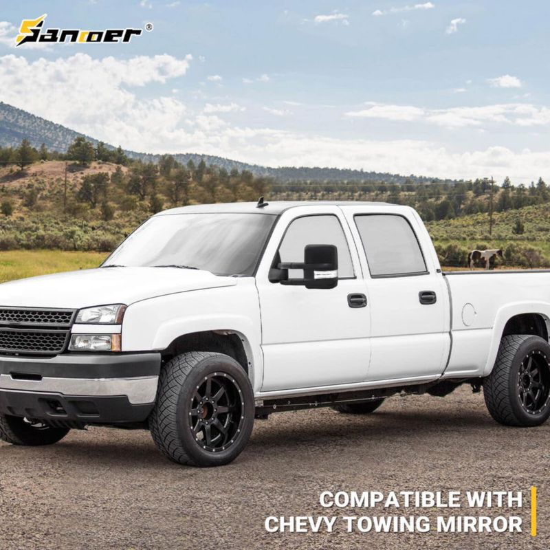 Espejos de remolque cromados Switchback Sanooer para Chevy Silverado y GMC Sierra