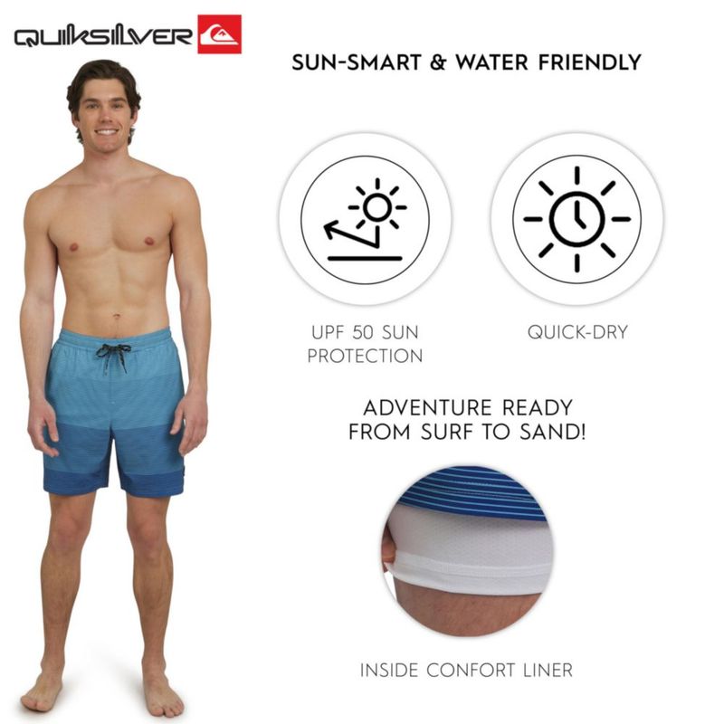 Bañador masculino Quiksilver talla S a rayas azul claro
