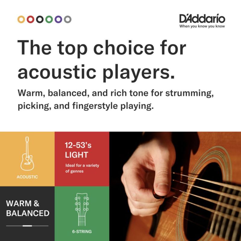 Cuerdas D'Addario EJ26-5P 11-52 (5 juegos) para guitarra acústica