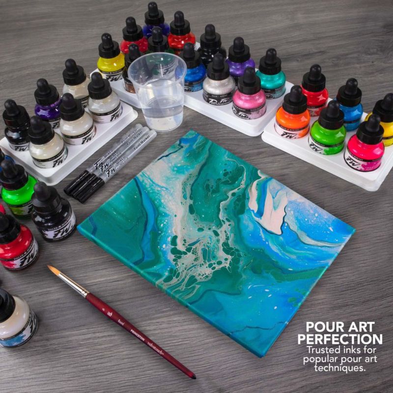 Tinta Acrílica Daler-Rowney Set de 6 Colores Primarios con Marcador Vacío