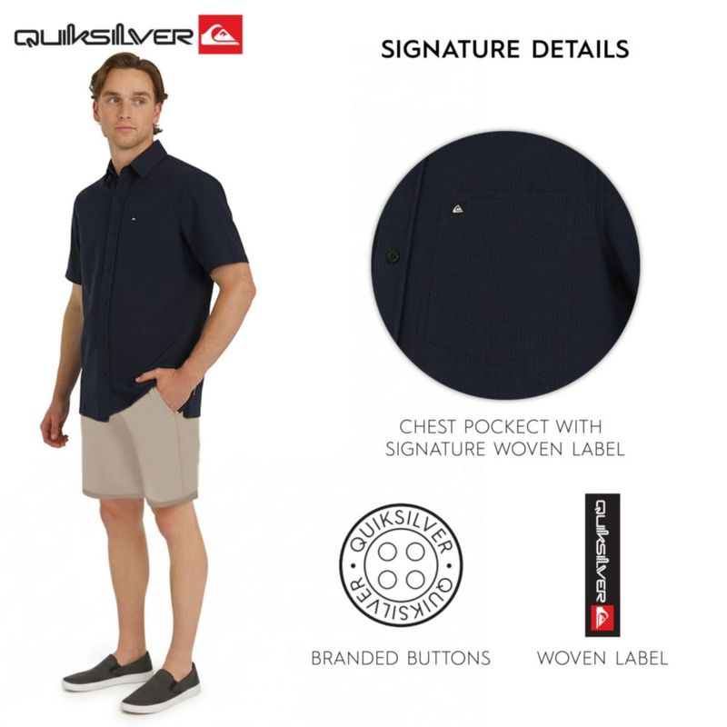 Camisa Quiksilver Talla M de Algodón Seersucker Eclipse