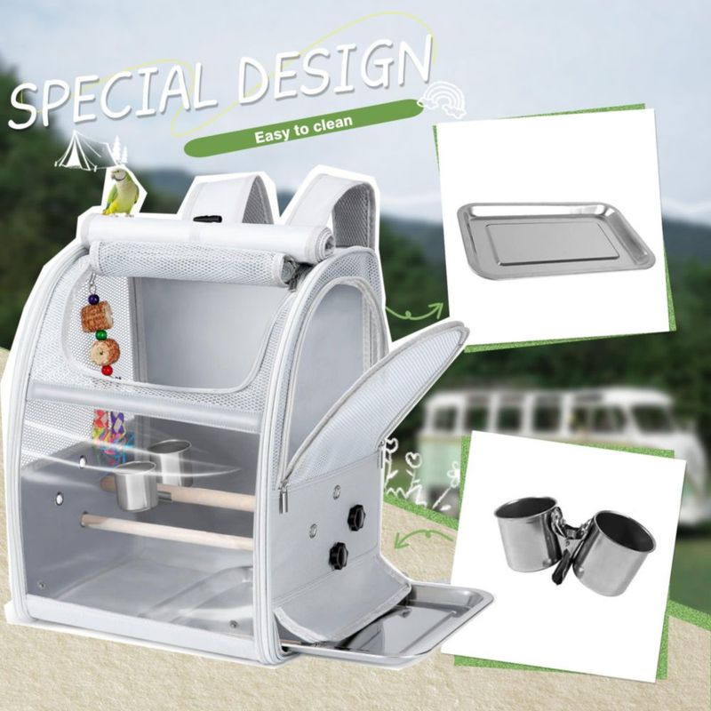Mochila Transportadora para Aves Sanmoncare Impermeable con 2 Perchas