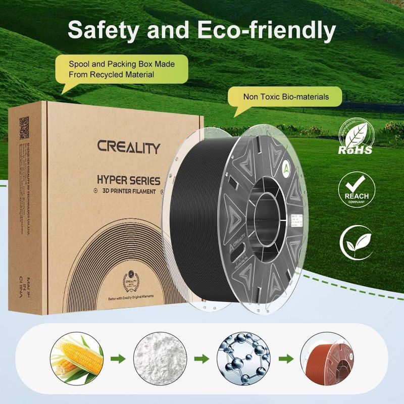 Filamento PLA Creality 175 mm Negro 4 kg con RFID