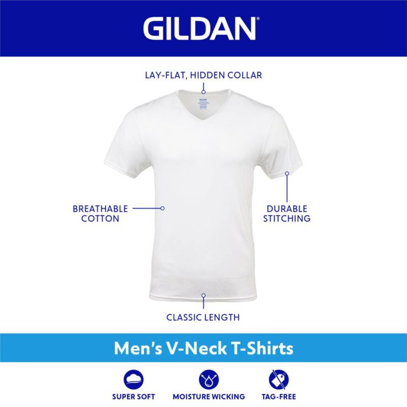 Camiseta Gildan G1103 Cuello V Pack de 5 - Talla S