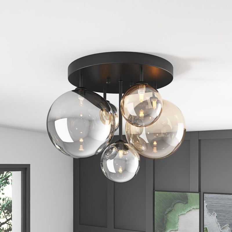 Lámpara de techo Aiwen 46 cm 5 luces negro estilo Mid-Century