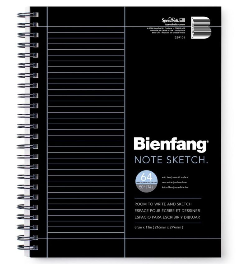 Cuaderno Bienfang 22x28 cm 64 Hojas En Espiral Blanco