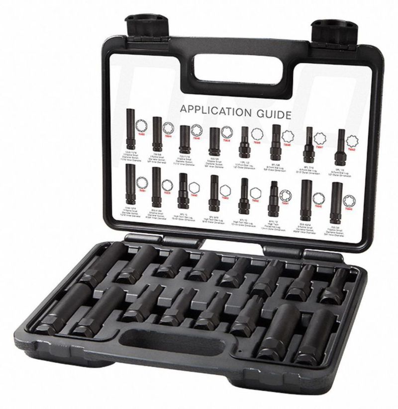 WRENCH Steelman Pro - Juego de 16 llaves para tuercas de bloqueo