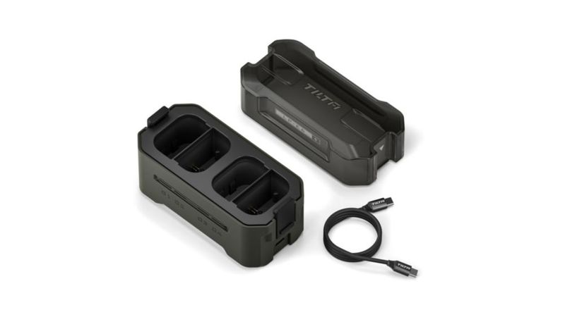 Cargador de baterías Tilta LP‑E6 4 ranuras 45W PD verde